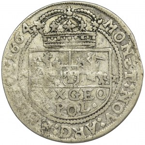 John II Casimir, Tymf Bromberg 1664 AT - GEO, VERY RARE