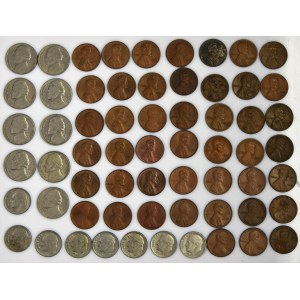 Zestaw, USA, Mix 1 i 5 centów - SREBRO