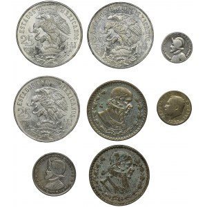 Zestaw, Mix monet zagranicznych - Meksyk (8 szt.) - srebro