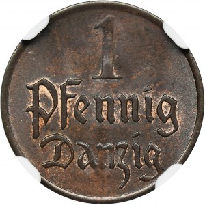 Free city of Danzig, 1 pfennig 1926 - NGC MS64 BN