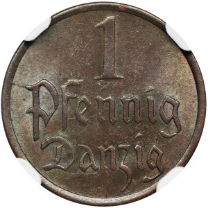 Wolne Miasto Gdańsk, 1 fenig 1937 - NGC MS63 BN