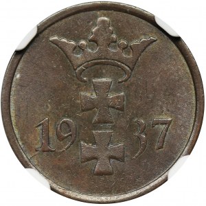 Wolne Miasto Gdańsk, 1 fenig 1937 - NGC MS63 BN