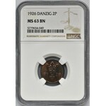 Free City of Danzig, 2 pfennig 1926 - NGC MS63 BN