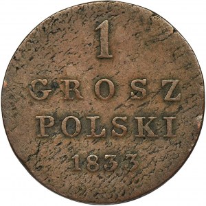 Królestwo Polskie, 1 grosz polski Warszawa 1833 KG