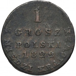 Królestwo Polskie, 1 grosz polski z MIEDZI KRAIOWEY 1822 IB