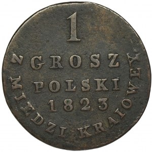 Królestwo Polskie, 1 grosz polski z MIEDZI KRAIOWEY 1823 IB