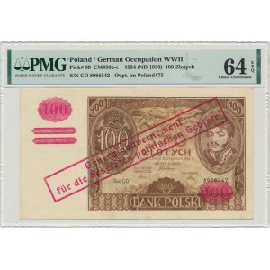 100 złotych 1934 - przedruk okupacyjny - PMG 64 EPQ