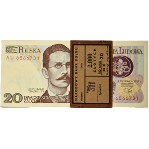 Paczka bankowa 20 złotych 1982 - AU - (100 szt.)