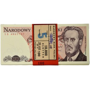 Paczka bankowa 100 złotych 1986 - SB - (100 szt.)