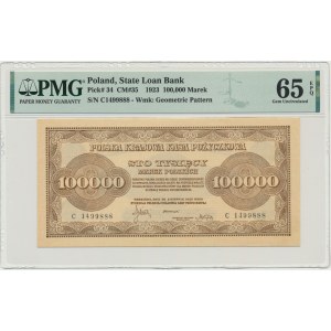 100.000 marek 1923 - C - PMG 65 EPQ