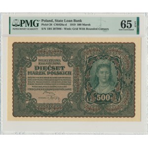 500 marek 1919 - I Serja BS - PMG 65 EPQ