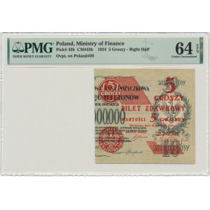5 groszy 1924 - prawa połowa - PMG 64 EPQ
