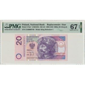 20 złotych 1994 - ZA 0009740 - PMG 67 EPQ - seria zastępcza