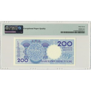 200 złotych 1990 - C - PMG 67 EPQ - rzadsza seria