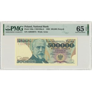 500.000 złotych 1990 - A - PMG 65 EPQ - RZADKA