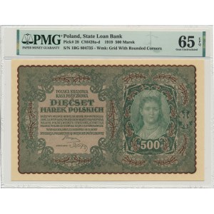 500 marek 1919 - I Serja BG - PMG 65 EPQ