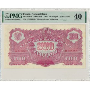 100 złotych 1944 ...owe - EO - PMG 40
