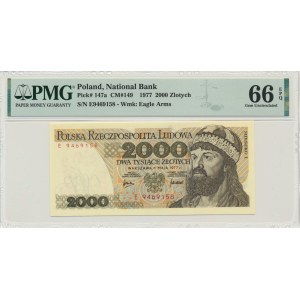 2.000 złotych 1977 - E - PMG 66 EPQ