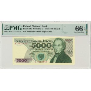 5.000 złotych 1982 - B - PMG 66 EPQ - rzadka
