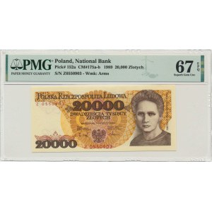 20.000 złotych 1989 - Z - PMG 67 EPQ - RZADKA