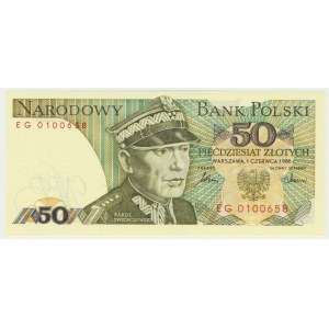 50 złotych 1986 - EG - pierwsza seria rocznika