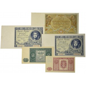 Zestaw, mix banknotów polskich 1929-1946 (5 szt.) - solidne stany