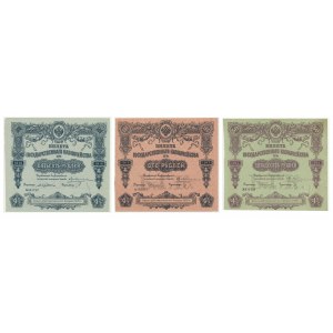 Russia, set of 4% debentures 50-500 rubles 1914-15 (3 pcs.)