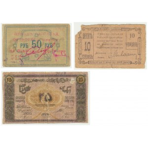 Rosja, zestaw 10-50 rubli 1919-22 (3 szt.)