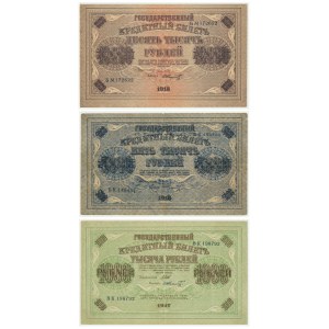 Russia, set of 1.000-10.000 rubles 1917-18 (3 pcs.)