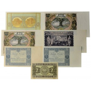 Zestaw banknotów polskich 1929-36 (7 szt.)
