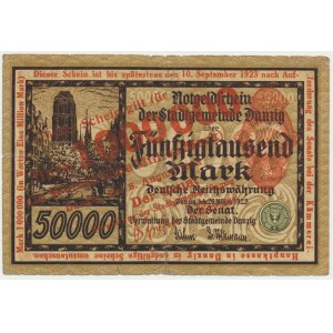 Danzig, 1 milion mark 1923 - red overprint -