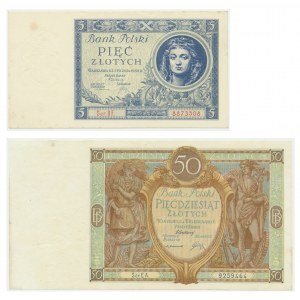 Zestaw 5-50 złotych 1929-30 (2 szt.)