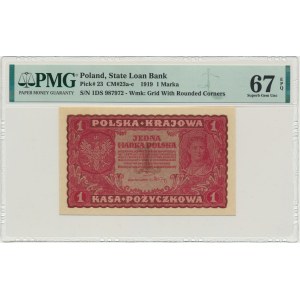 1 marka 1919 - I Serja DS - PMG 67 EPQ