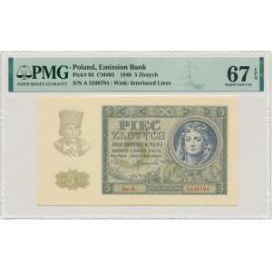 5 złotych 1940 - A - PMG 67 EPQ