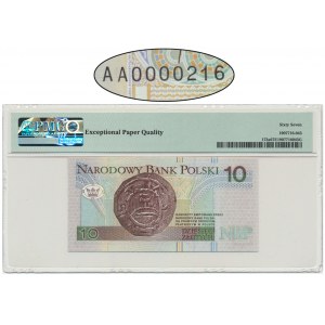 10 złotych 1994 - AA 0000216 - PMG 67 EPQ - niski numer