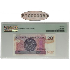 20 złotych 2016 - BI 0000080 - PMG 67 EPQ - niski numer