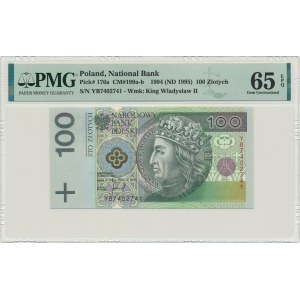 100 złotych 1994 - YB 0002835 - PMG 65 EPQ - seria zastępcza