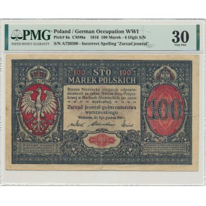 100 marek 1916 Jenerał - 6 cyfr - PMG 30