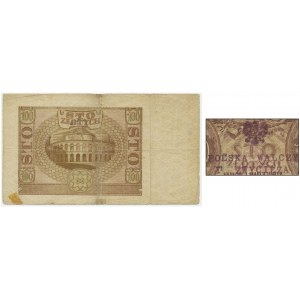 100 złotych 1940 - D - ze stemplem Polska Walczy i Zwycięża -