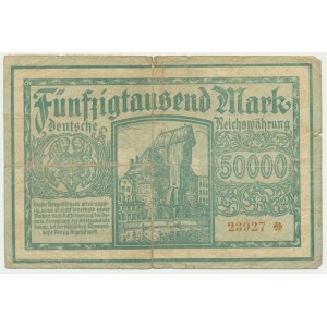 Danzig 50.000 mark 1923 no. 5 digits with ❊ -