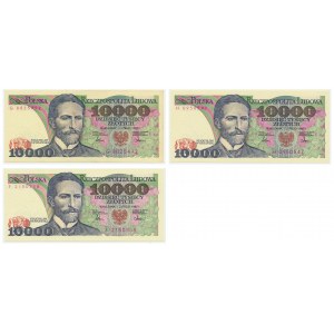 Zestaw serii, 10.000 złotych 1987 (3 szt.)