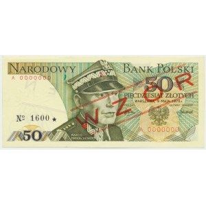 50 złotych 1975 - WZÓR A 0000000 No.1600 - -