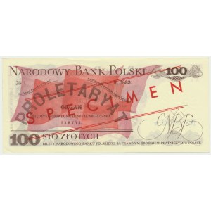 100 złotych 1976 - WZÓR AK 0000000 No.0599 -
