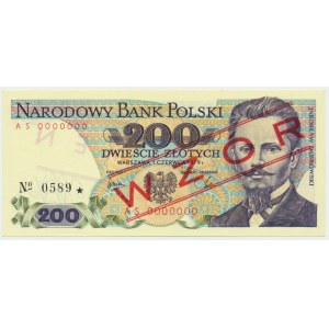 200 złotych 1979 - WZÓR AS 0000000 No.0589 -