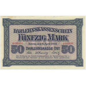 Kowno, 50 mark 1918 - G -