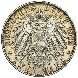 Germany, Hamburg, 2 Mark 1912 J - RARE