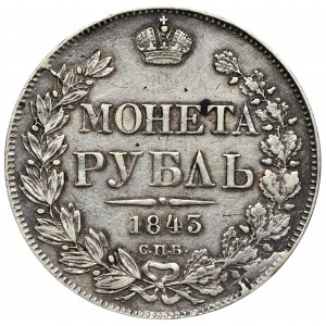 Rosja, Mikołaj I, Rubel Petersburg 1843 СПБ АЧ
