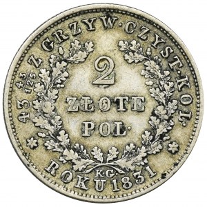 November Uprising, 2 zloty Warsaw 1831 KG