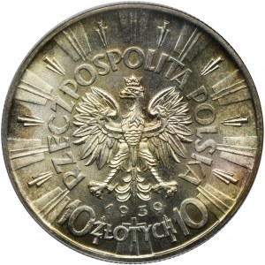 Piłsudski, 10 złotych 1939 - PCGS MS64