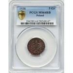 5 groszy 1938 - PCGS MS64 RB